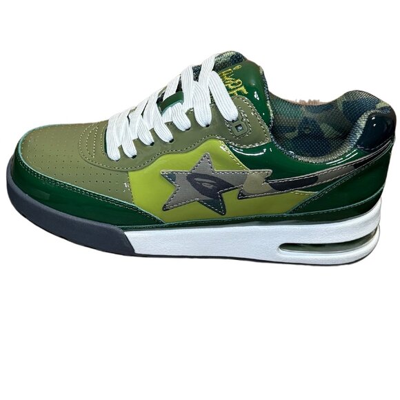Bape Other - BAPE NEW - A Bathing Ape Road STA Patent Sneaker Green NWT Sz 7M/9W